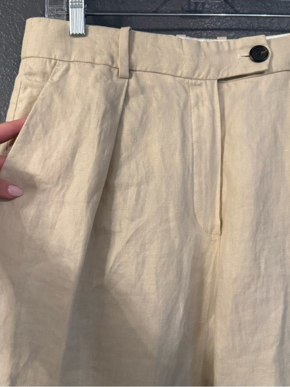 MASSIMO DUTTI • Linen wide leg trousers pants - size 10 tan - Picture 2 of 7